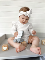 Комплект 2 предмета для девочки (боди с воланом, повязка) «Рибби»