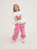 Костюм оверсайз "цветы" (152, Молочный/Розовый)