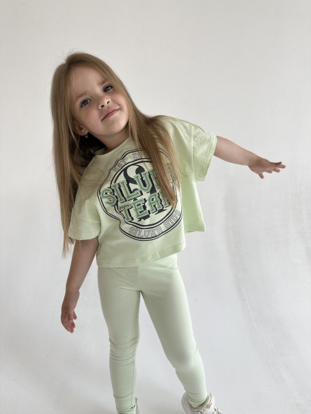 Костюм детский футболка, леггинсы «Silver kids» (86, Амброзия)