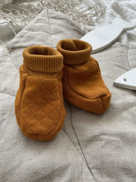 Пинетки из капитона «Затейники» (56-68, горчичный)