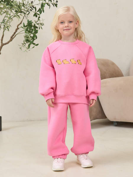 Костюм оверсайз "капибары" (104, Розовый)